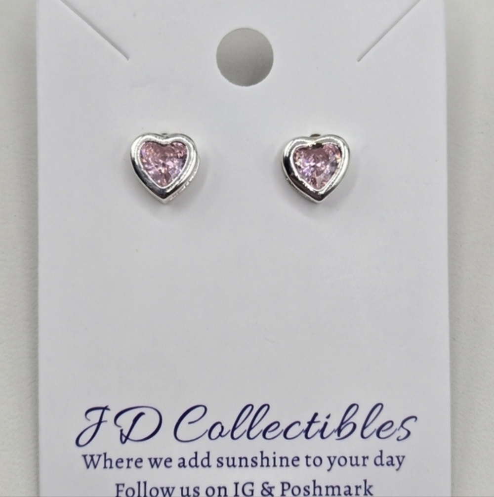 Swarovski Heart Silver Plated Stud Earrings